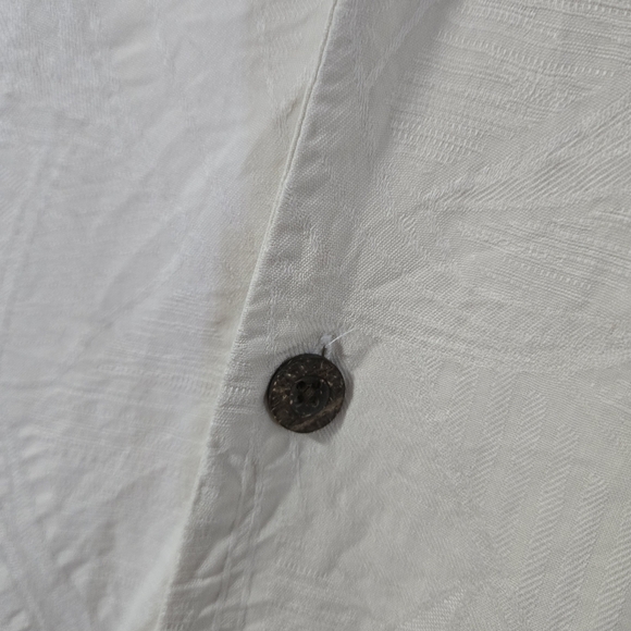 Tommy Bahama Men's Xlx 💯 Silk Cream Short Sleeve Button Shirt - Picture 5 of 10